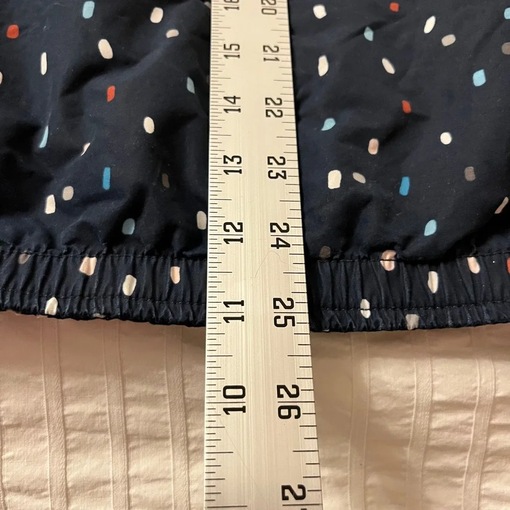 VTG Naketano Brave New Word Navy Blue MultiColor Dot Print Anorak‎ Hooded Jacket